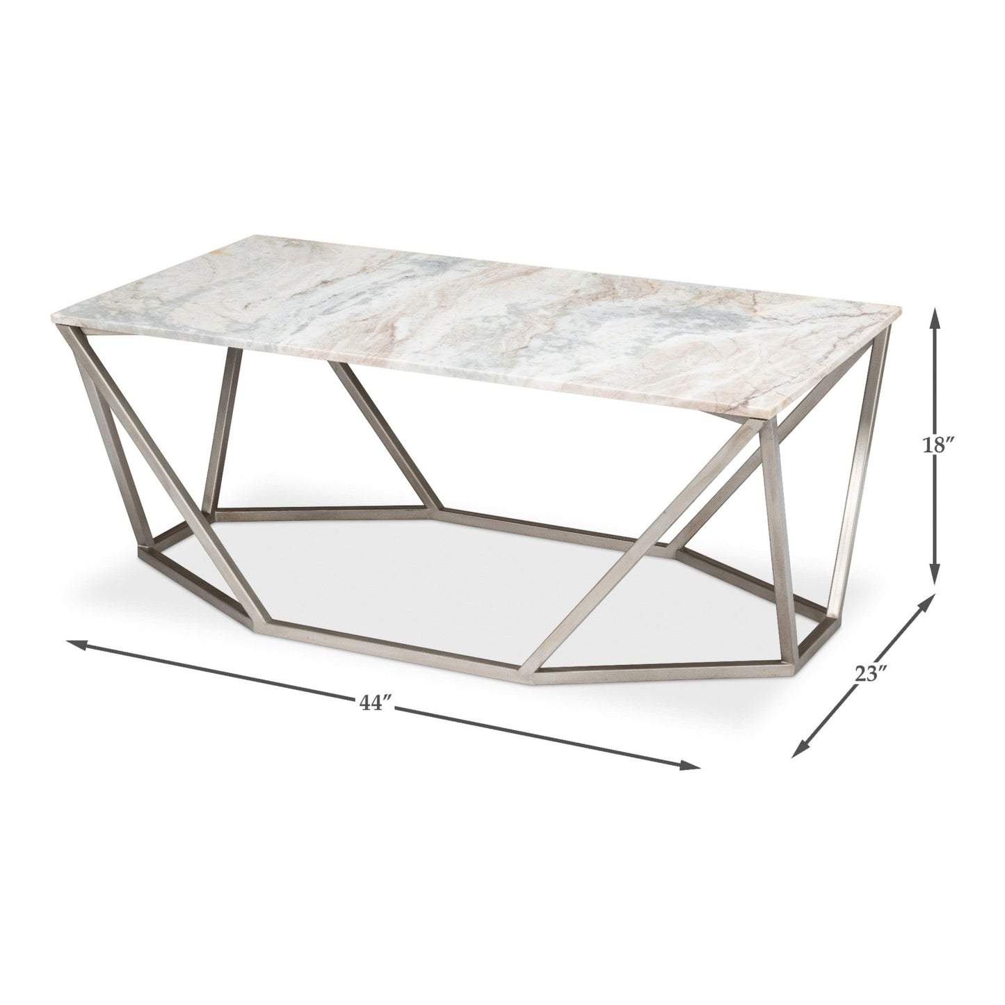 Trapezoid Coffee Table Marble Top – view 15