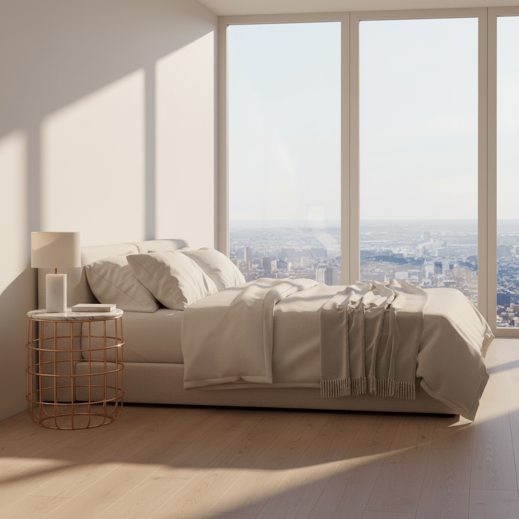 Violetta End Table styled in modern living space