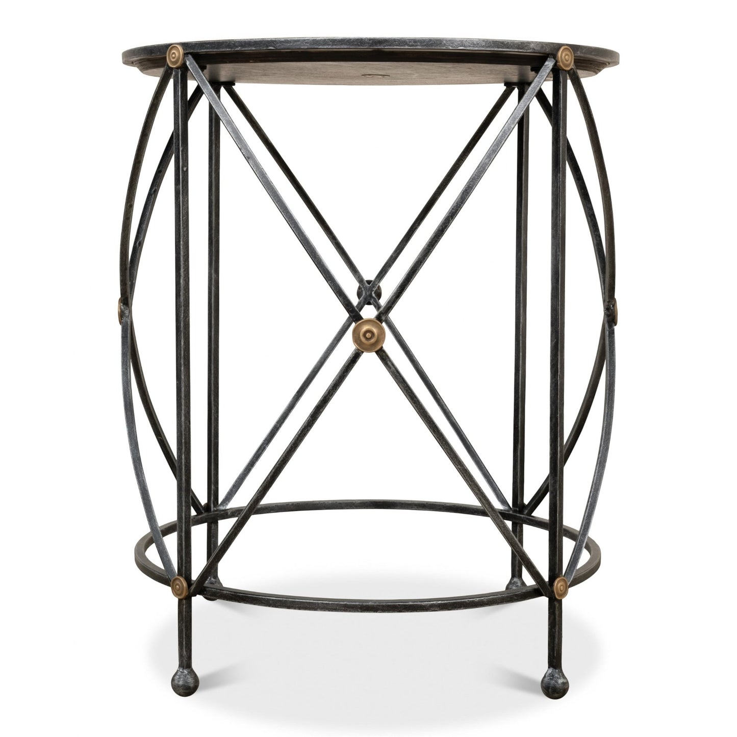 Drum & Fife Lamp Table Aged White Marble – view 6