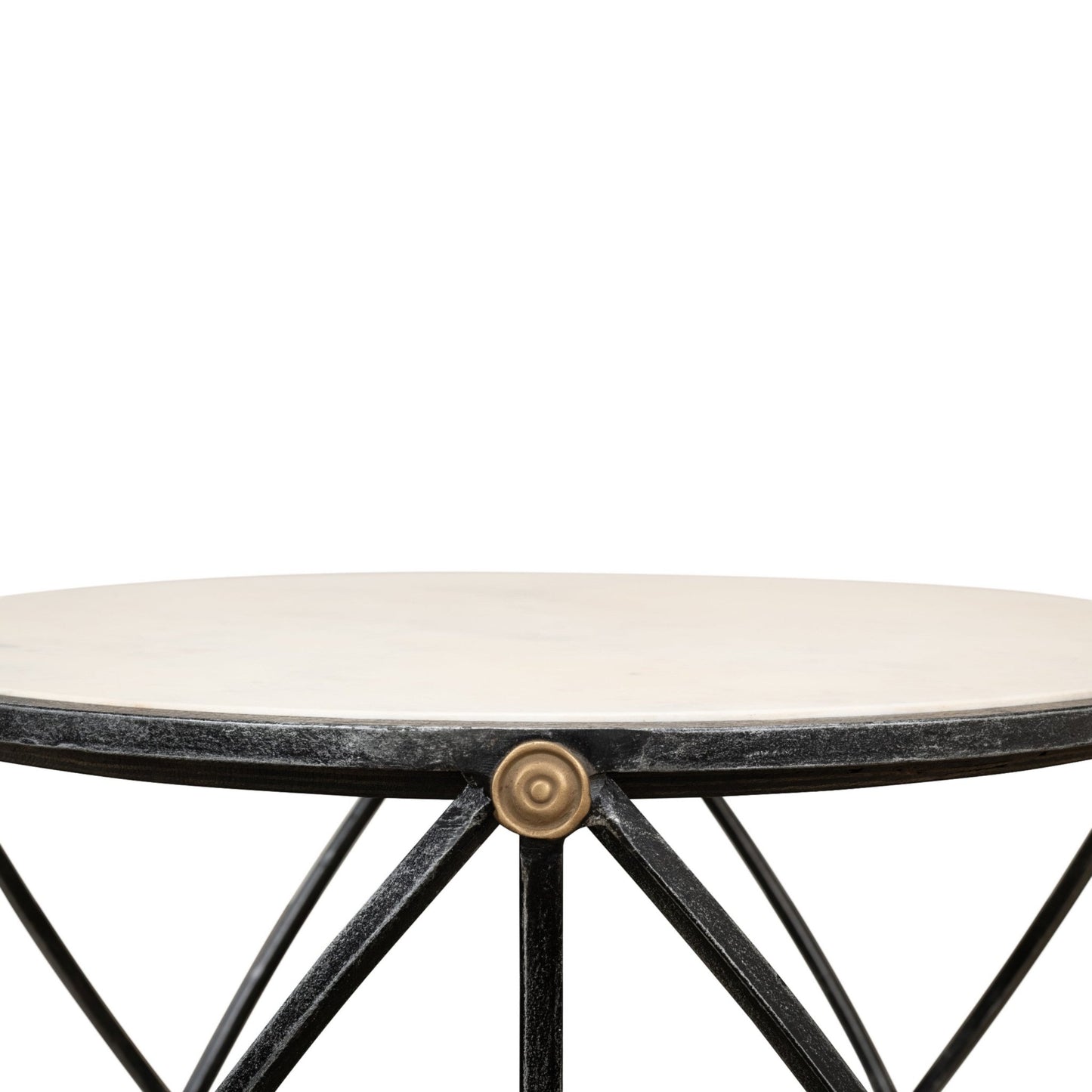Drum & Fife Lamp Table Aged White Marble – view 10