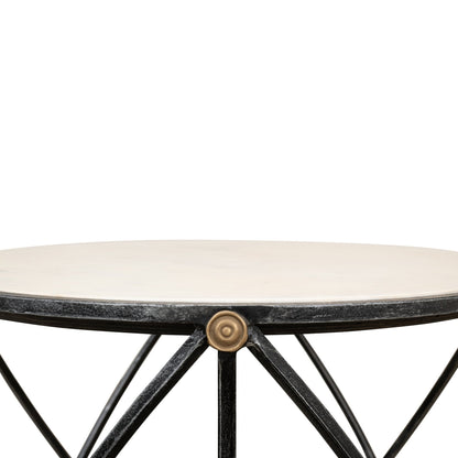 Drum & Fife Lamp Table Aged White Marble – view 10