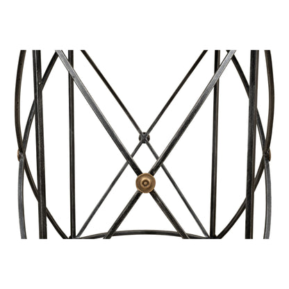 Drum & Fife Lamp Table Aged White Marble – view 7