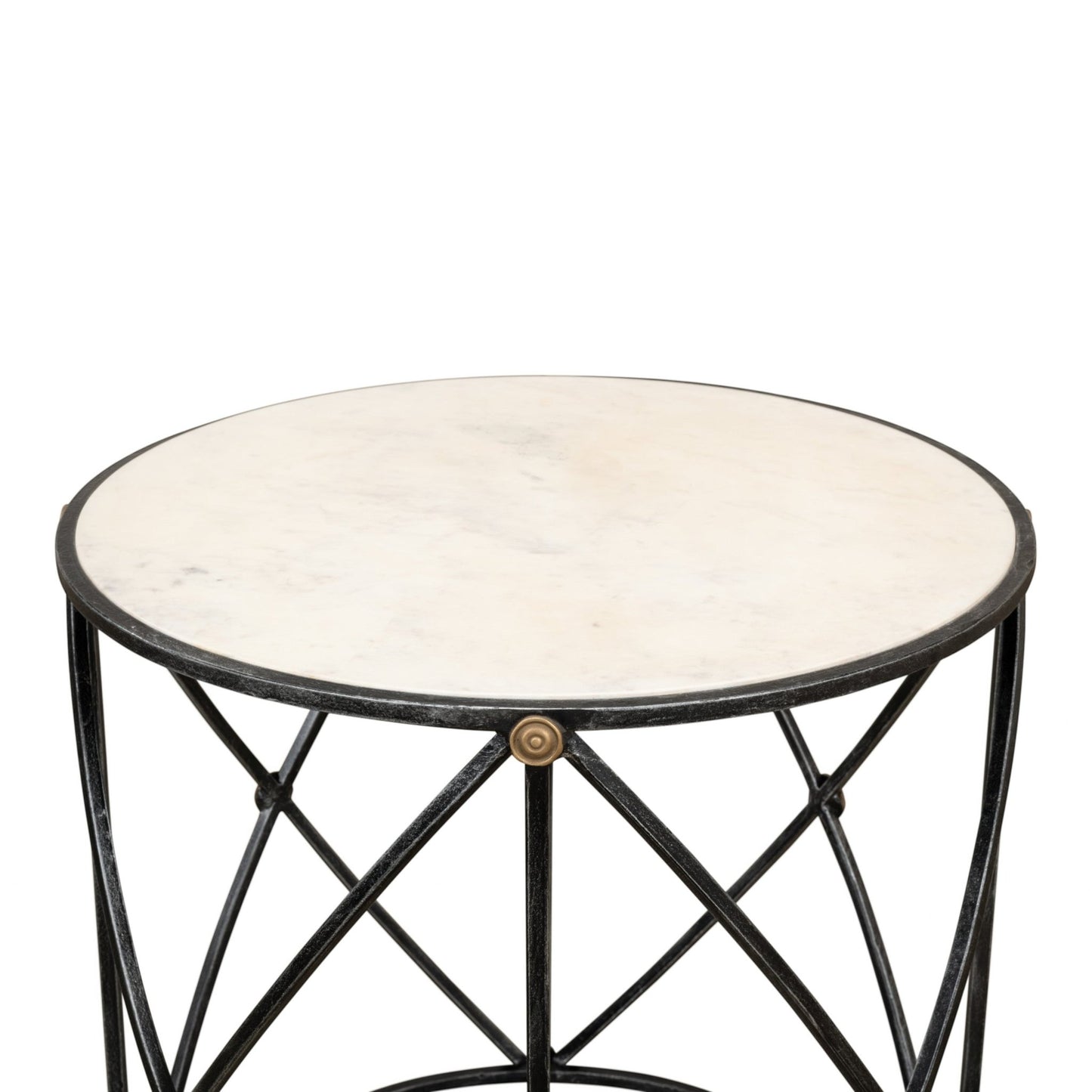 Drum & Fife Lamp Table Aged White Marble – view 8