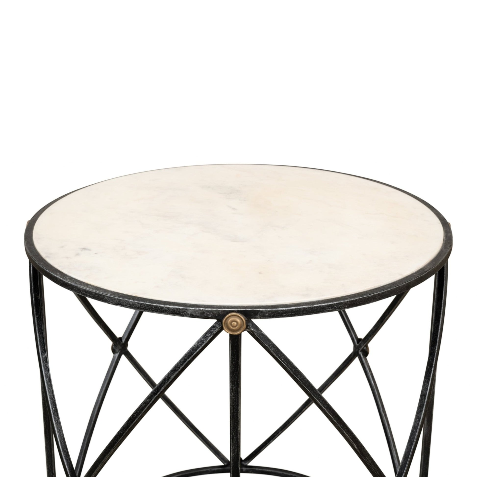 Drum & Fife Lamp Table Aged White Marble – view 8