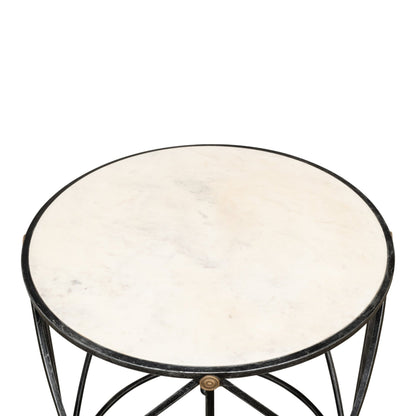 Drum & Fife Lamp Table Aged White Marble – view 11
