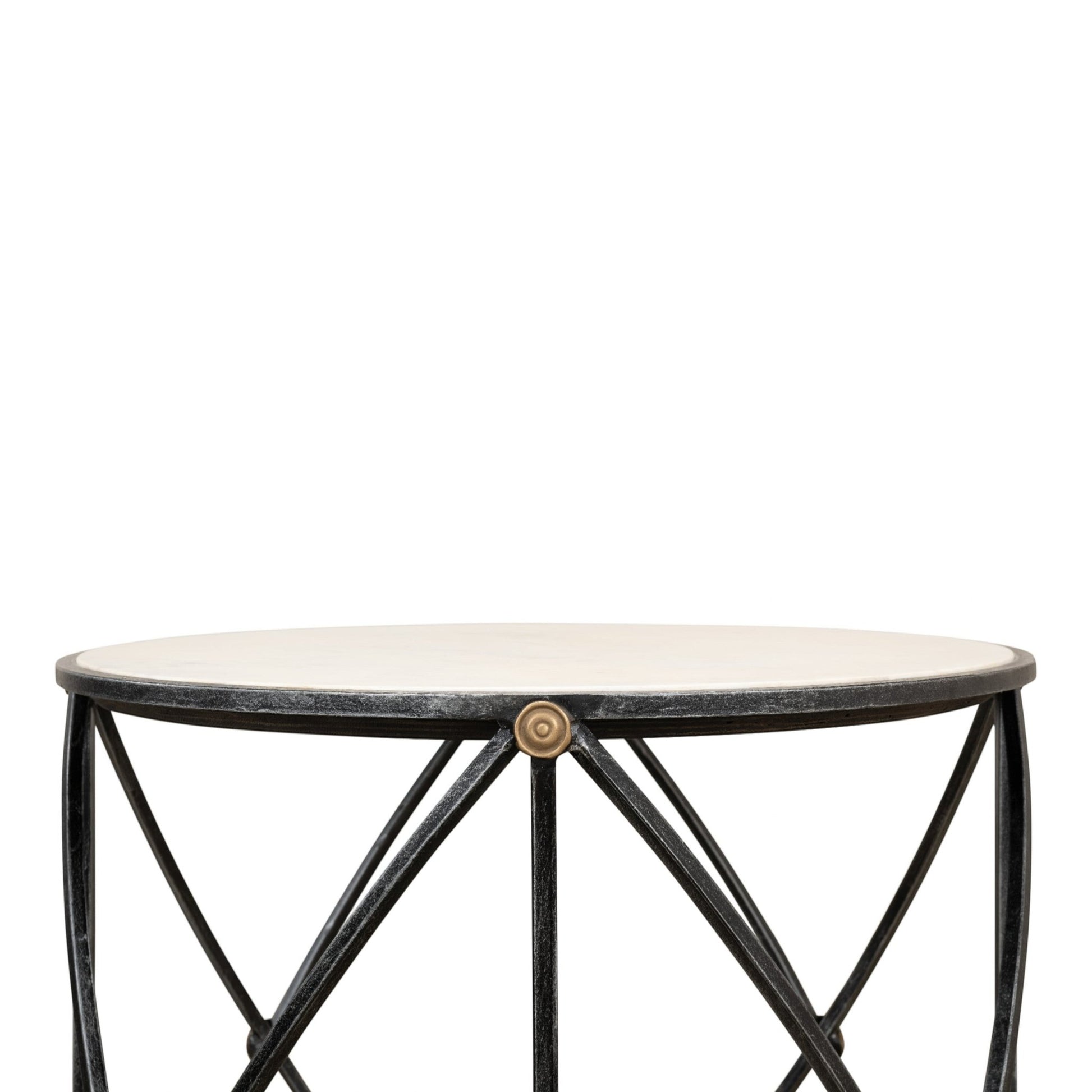 Drum & Fife Lamp Table Aged White Marble – view 9