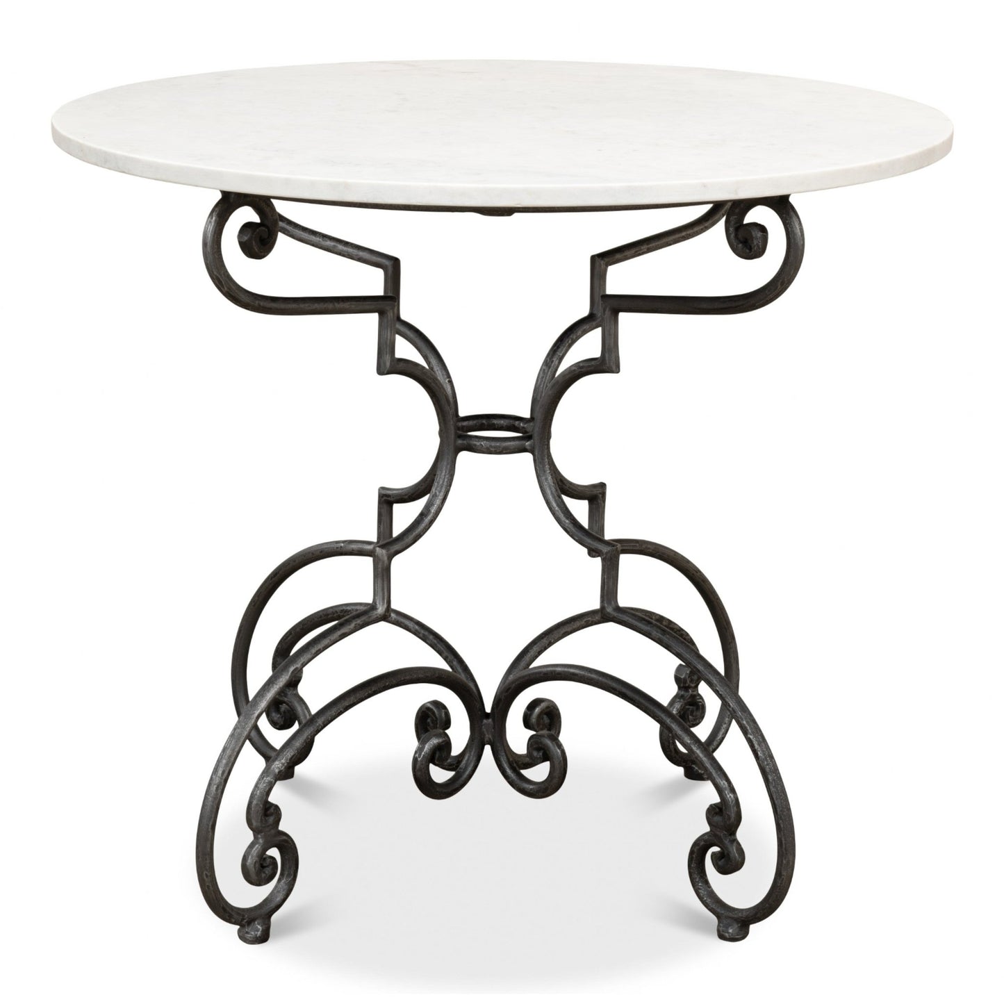 The French Iron And Marble Table – side view