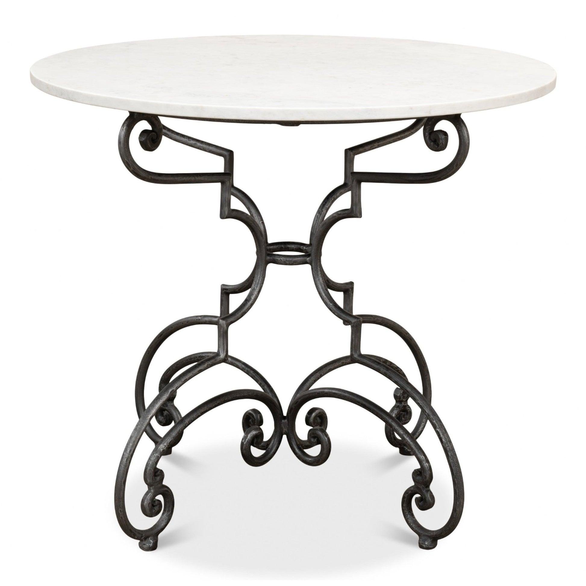 The French Iron And Marble Table – side view