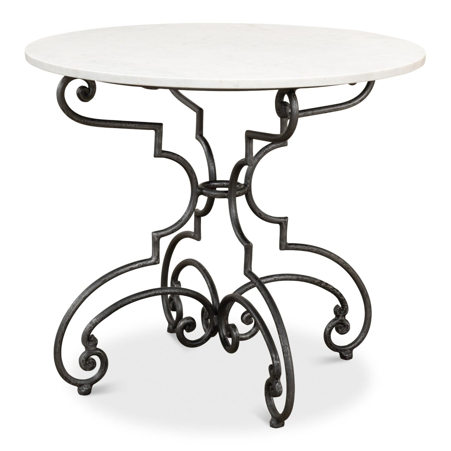 The French Iron And Marble Table – front view