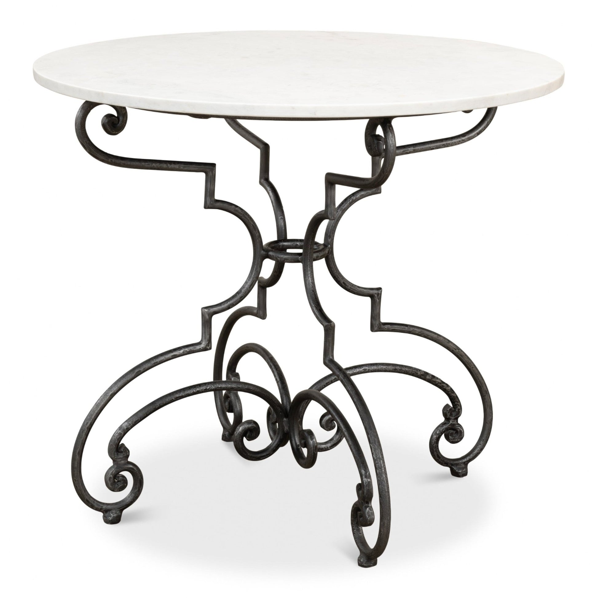 The French Iron And Marble Table – front view