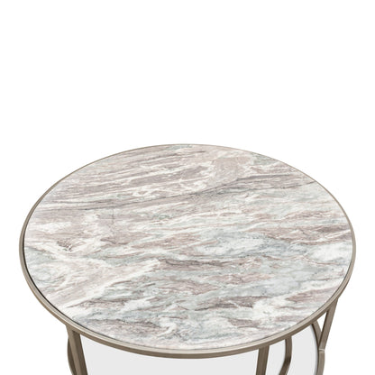 Set Of 2 Round Nesting Tables Marble Top – view 9