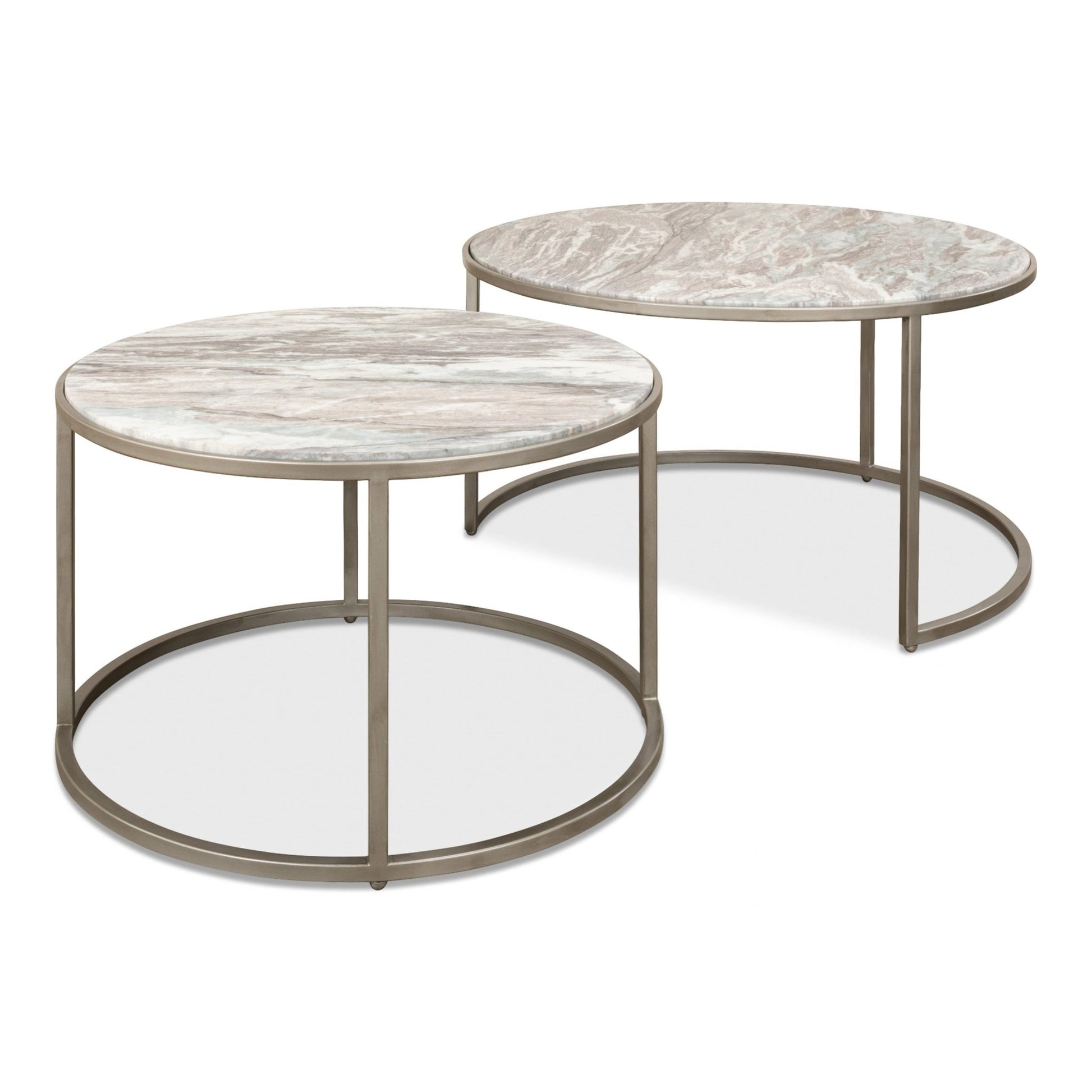 Set Of 2 Round Nesting Tables Marble Top – view 7