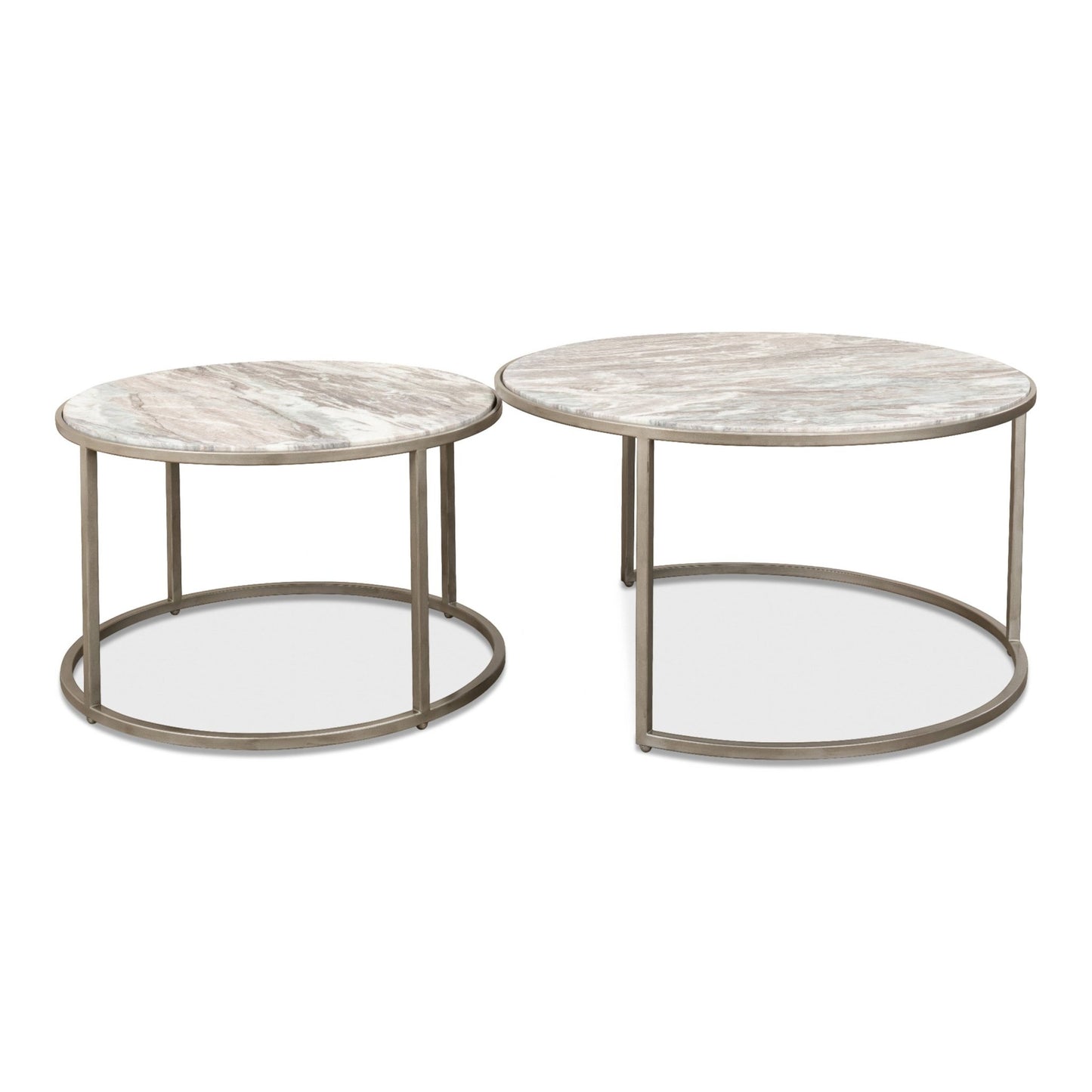 Set Of 2 Round Nesting Tables Marble Top – view 6