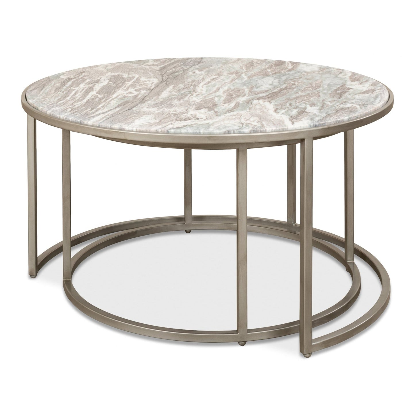 Set Of 2 Round Nesting Tables Marble Top – view 8