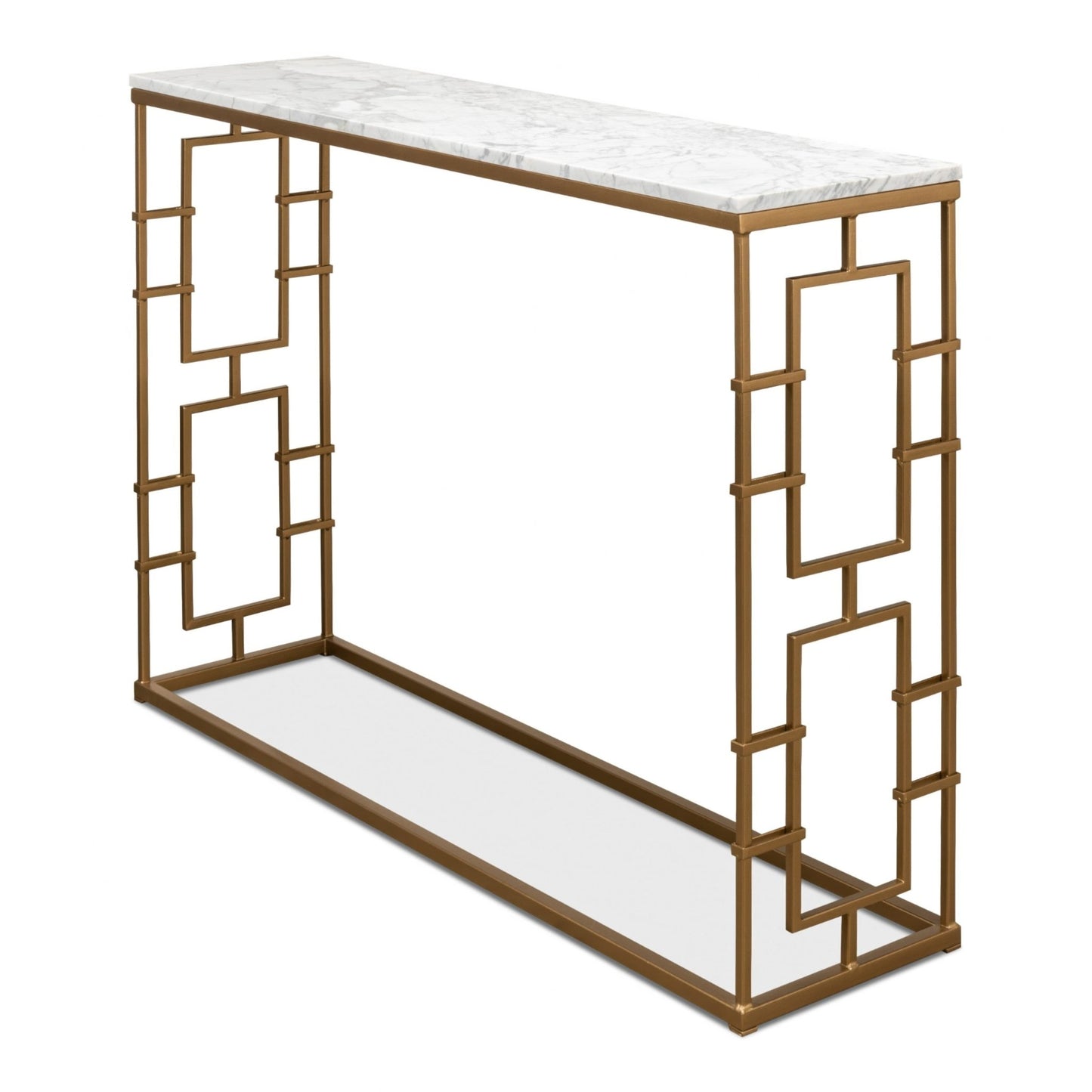 Brass Gate Console Table – side view