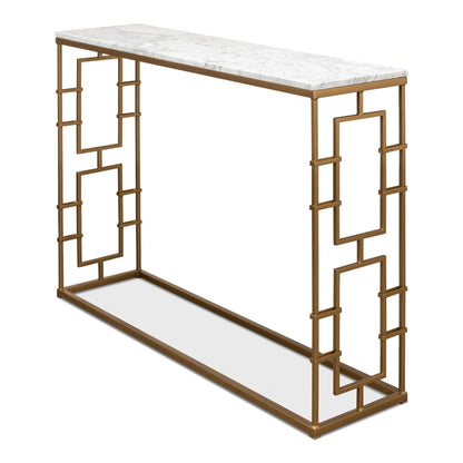 Brass Gate Console Table – side view