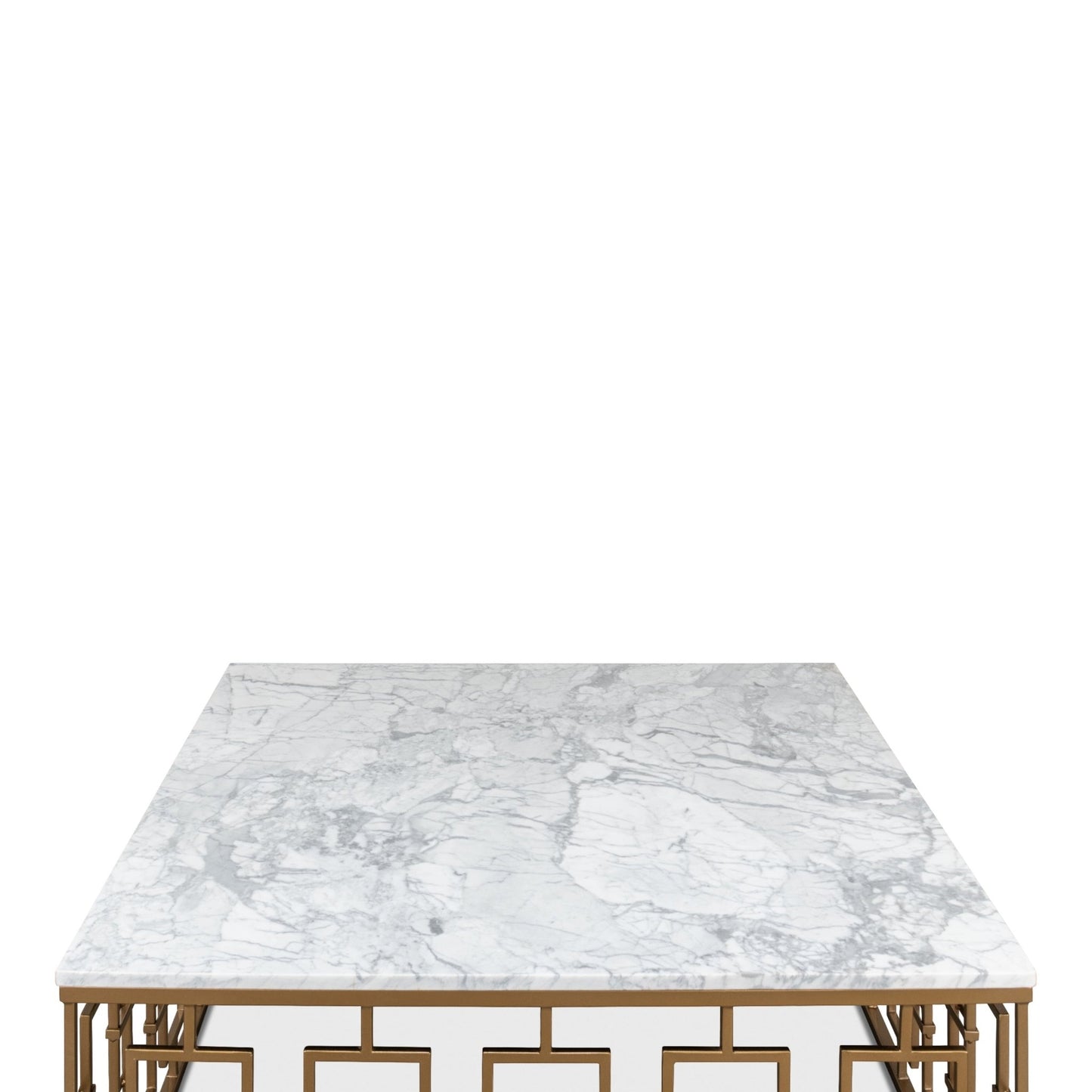 Brass Gate Cocktail Table with White Marble – view 6