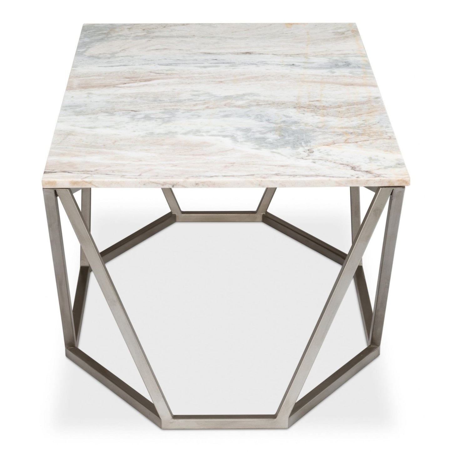 Trapezoid Coffee Table Marble Top – alternate angle