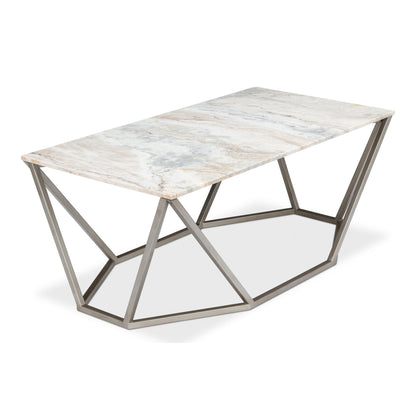 Trapezoid Coffee Table Marble Top – view 5