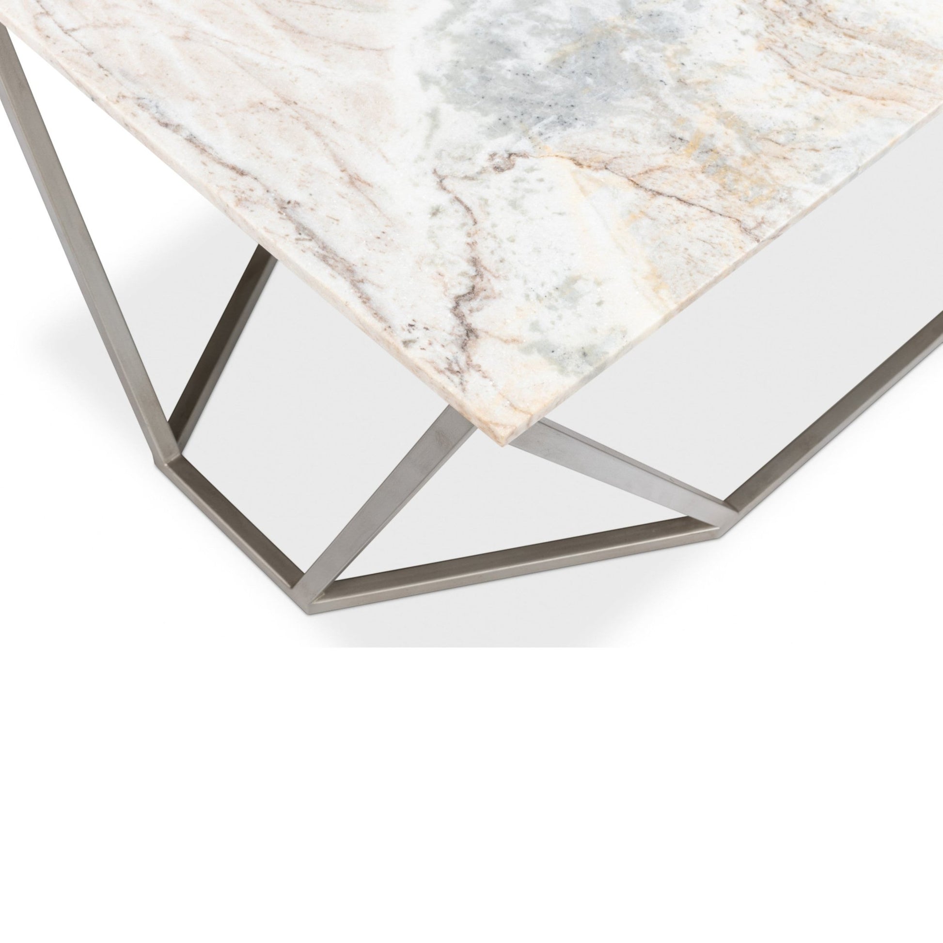 Trapezoid Coffee Table Marble Top – view 12