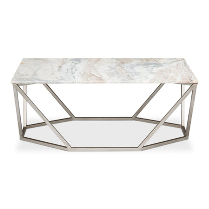 Trapezoid Coffee Table Marble Top – view 6