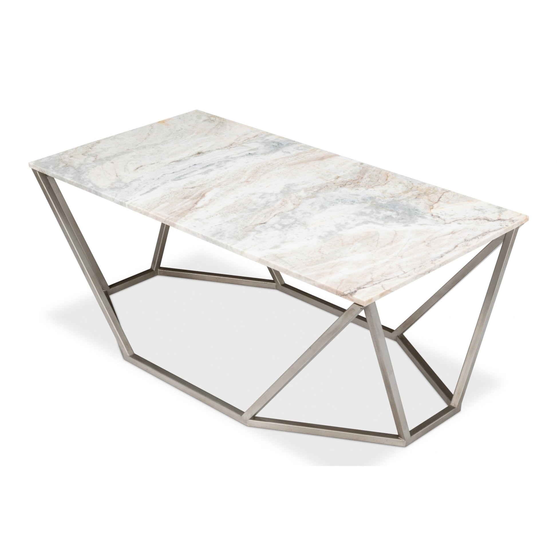 Trapezoid Coffee Table Marble Top – view 7