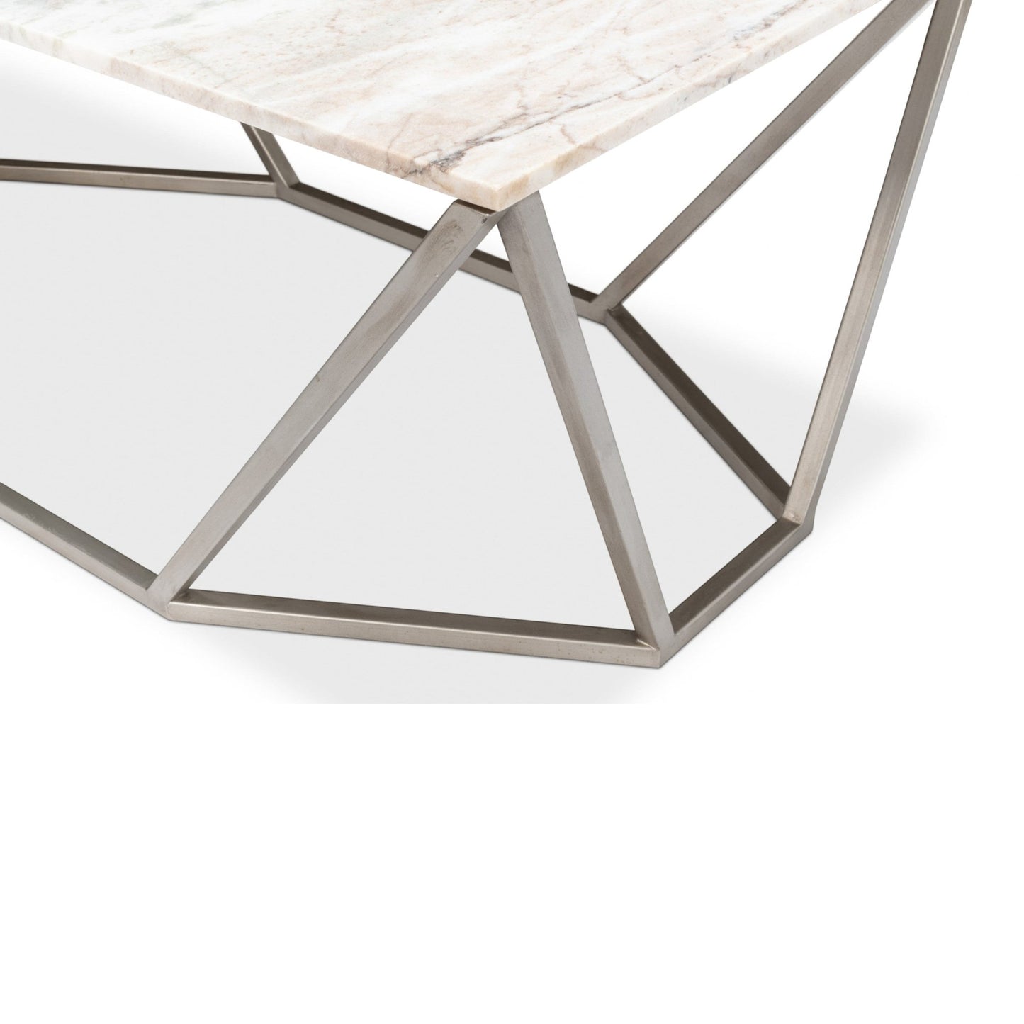 Trapezoid Coffee Table Marble Top – view 10