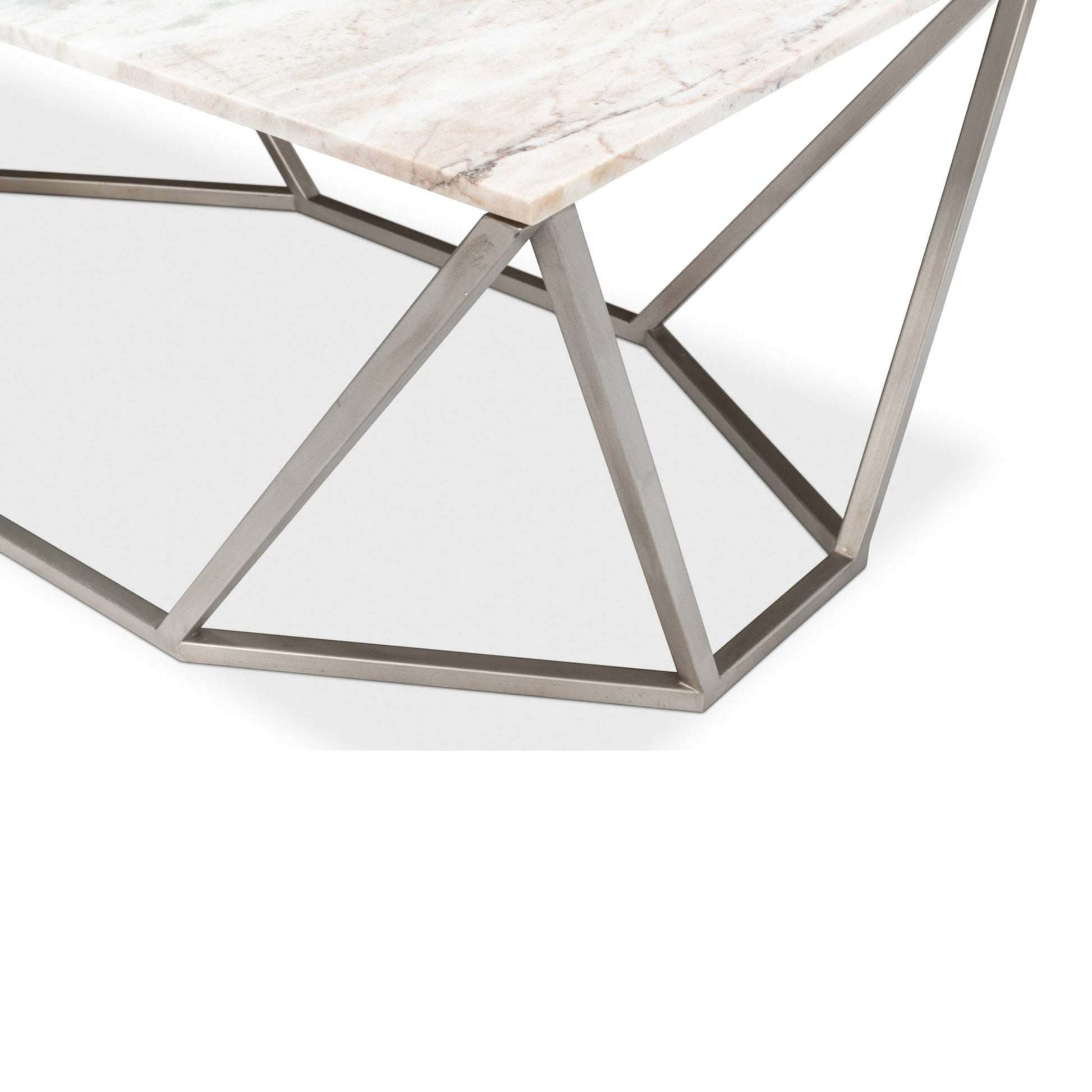 Trapezoid Coffee Table Marble Top – view 10