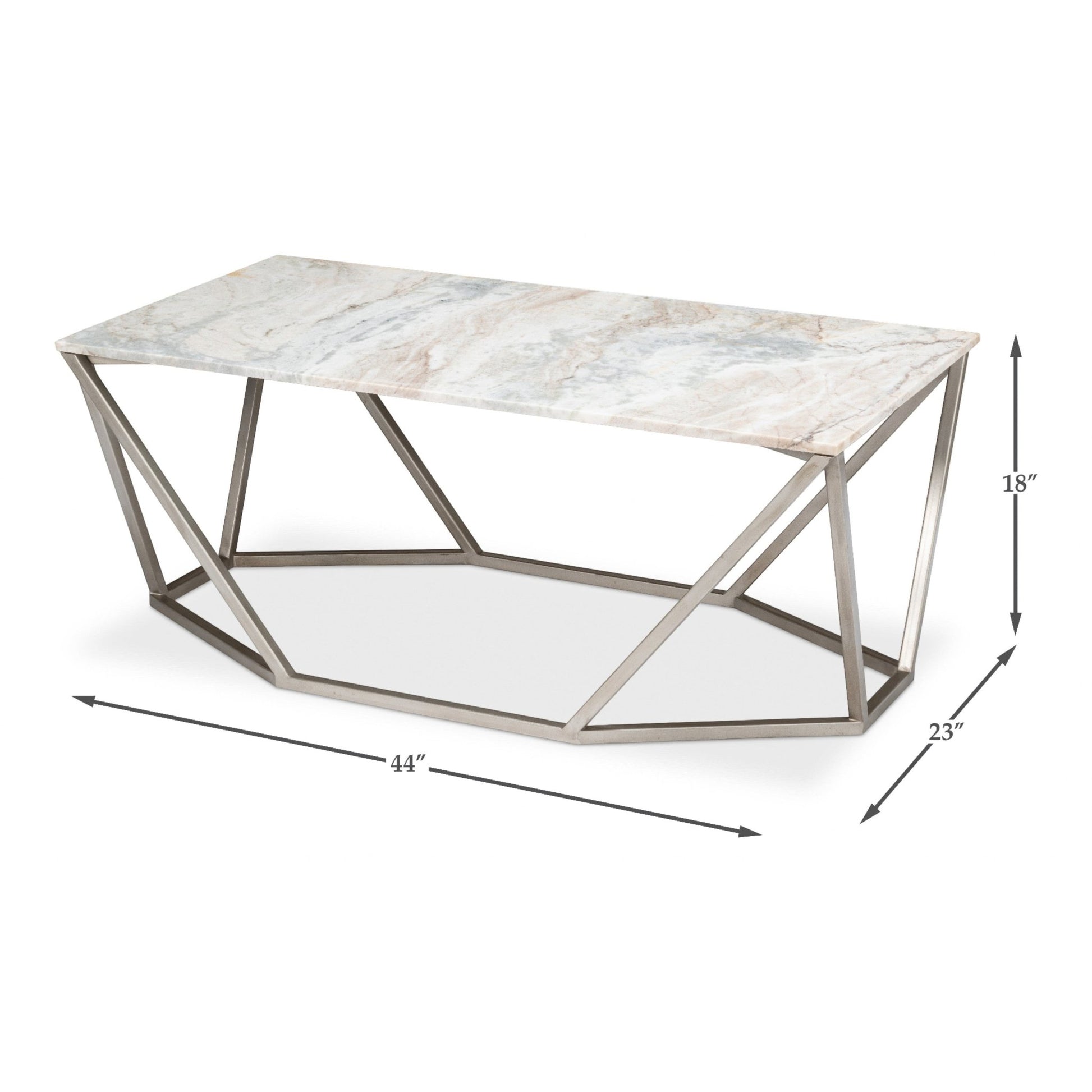 Trapezoid Coffee Table Marble Top – view 15