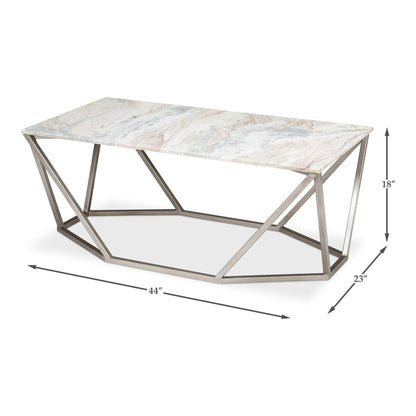 Trapezoid Coffee Table Marble Top – view 15