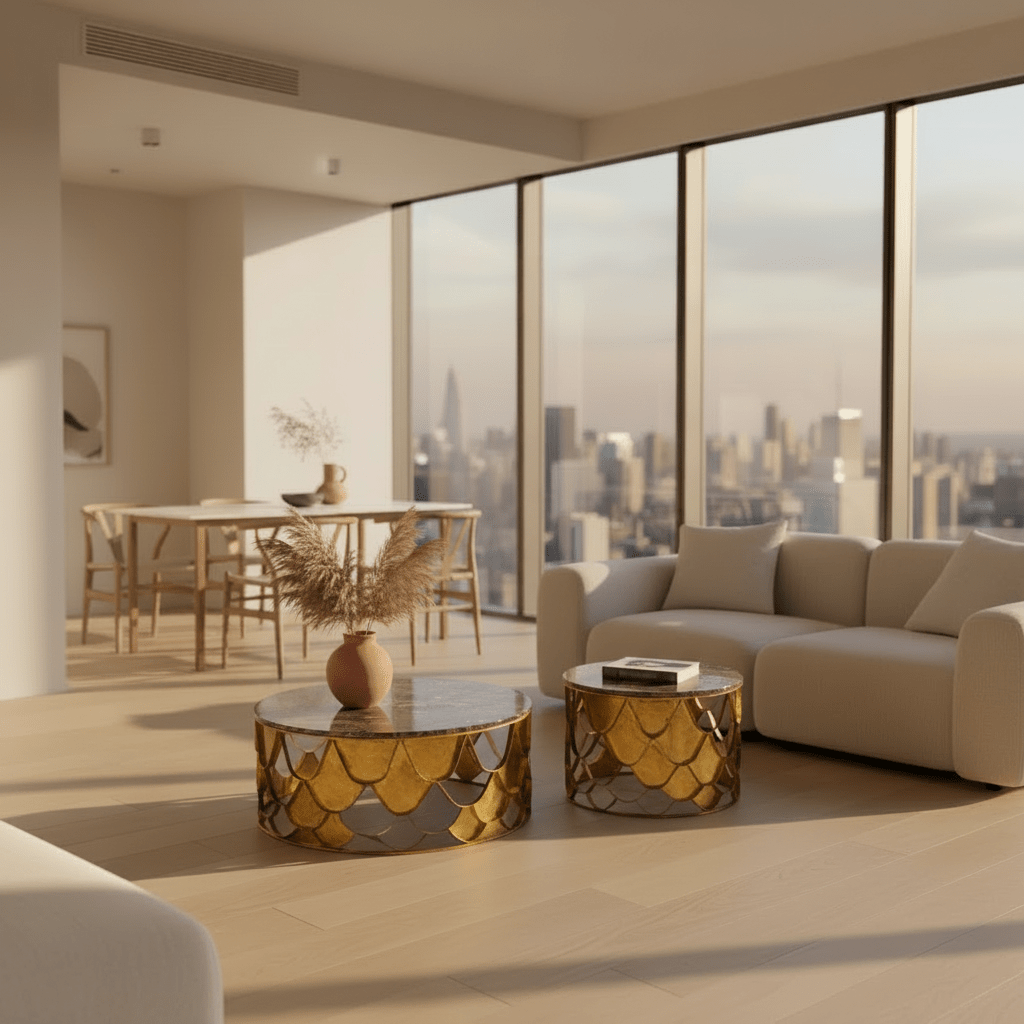 Casey Coffee Table (set of 2) styled in modern living space