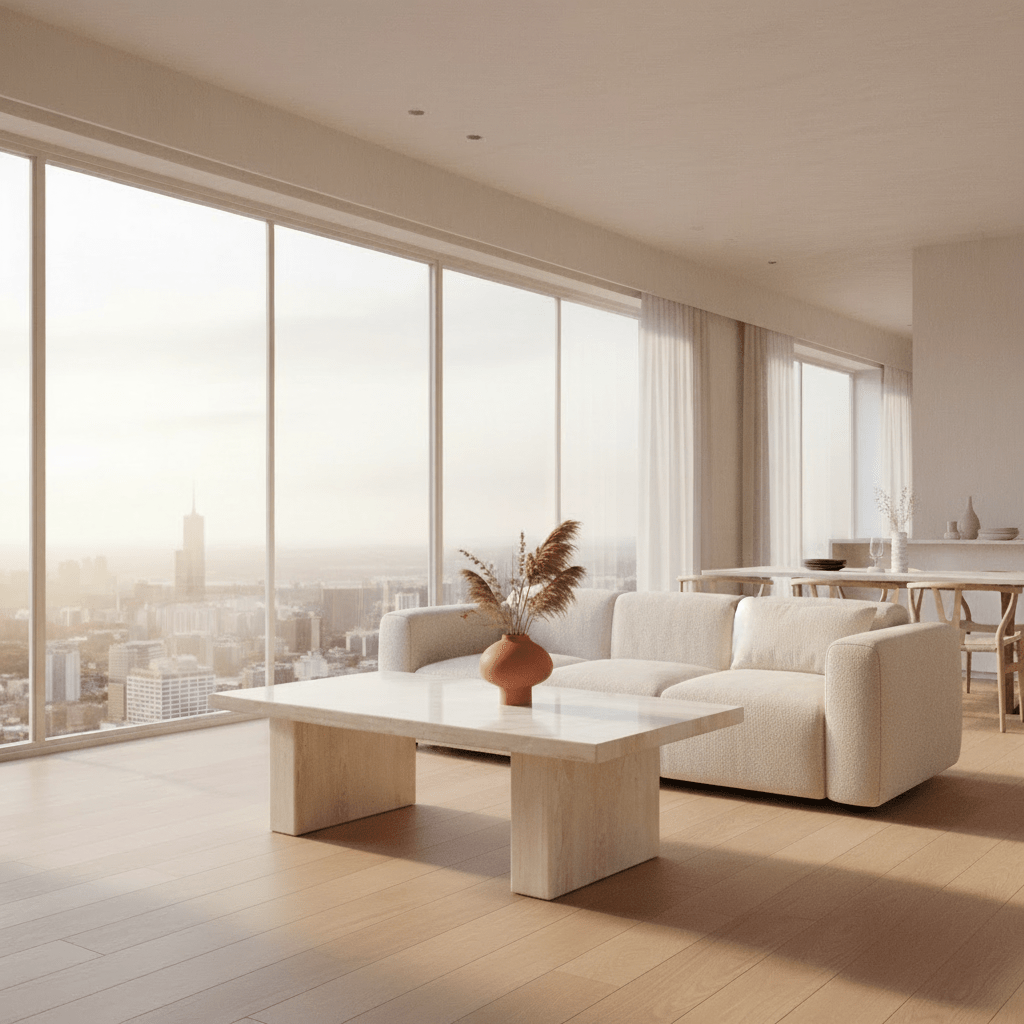 Travia Coffee Table styled in modern living space