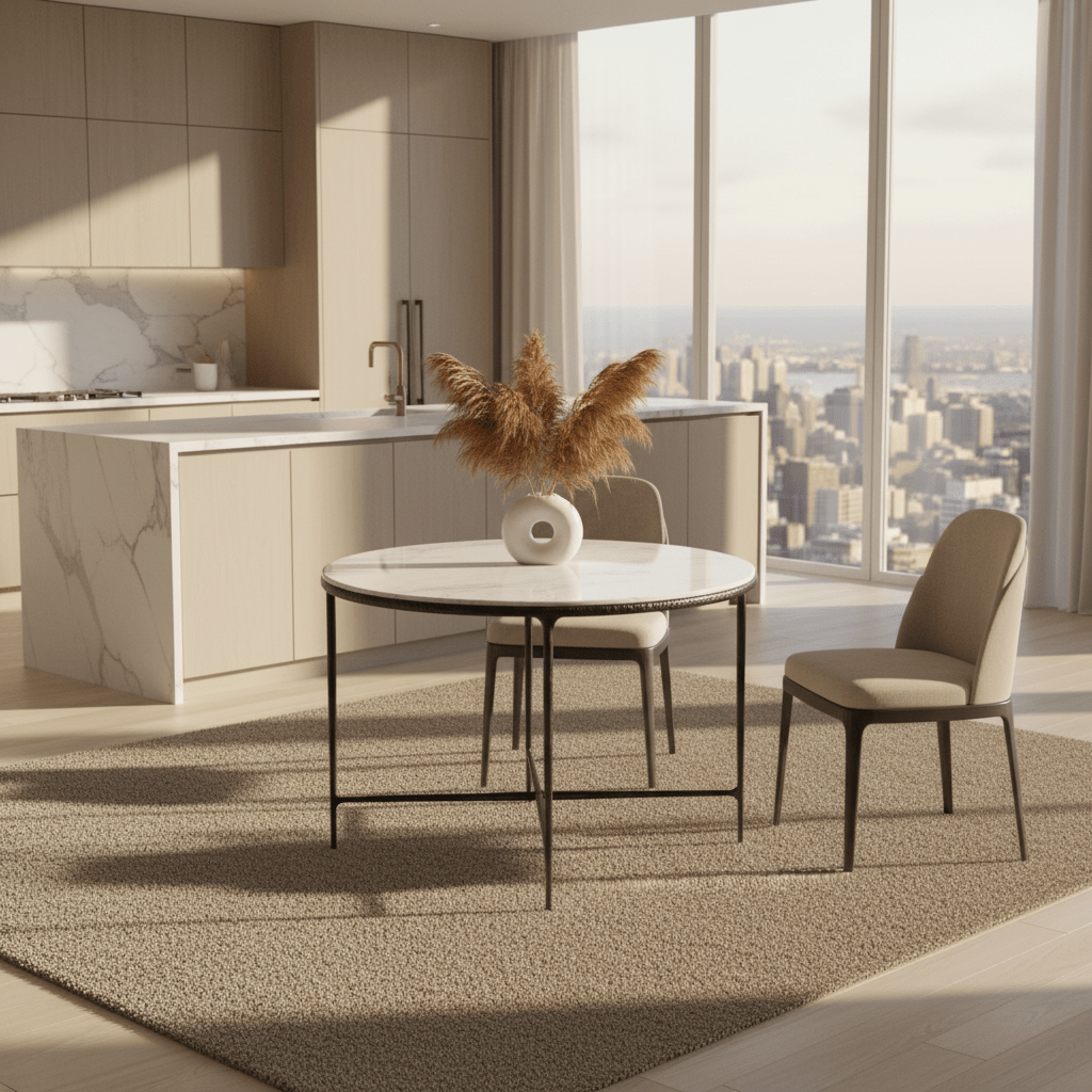 Dakor Round Breakfast Table styled in modern living space
