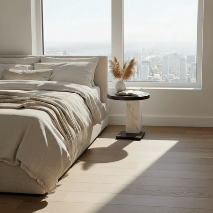 Mabel Side Table styled in modern living space