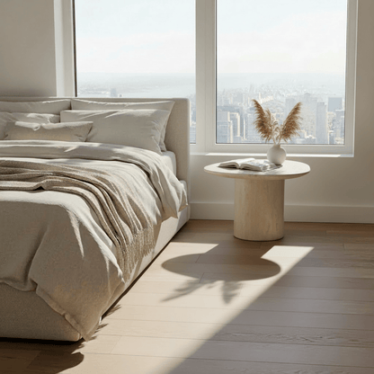 Petra Side Table styled in modern living space