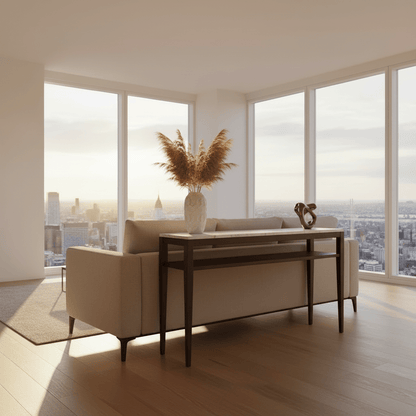 Versatilis Console Table styled in modern living space