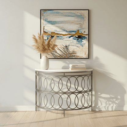 Olympia Demilune Table styled in modern living space