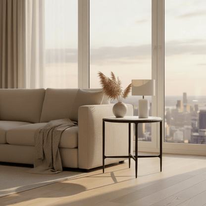 Dakor Round Side Table – side table by Sarreid Ltd