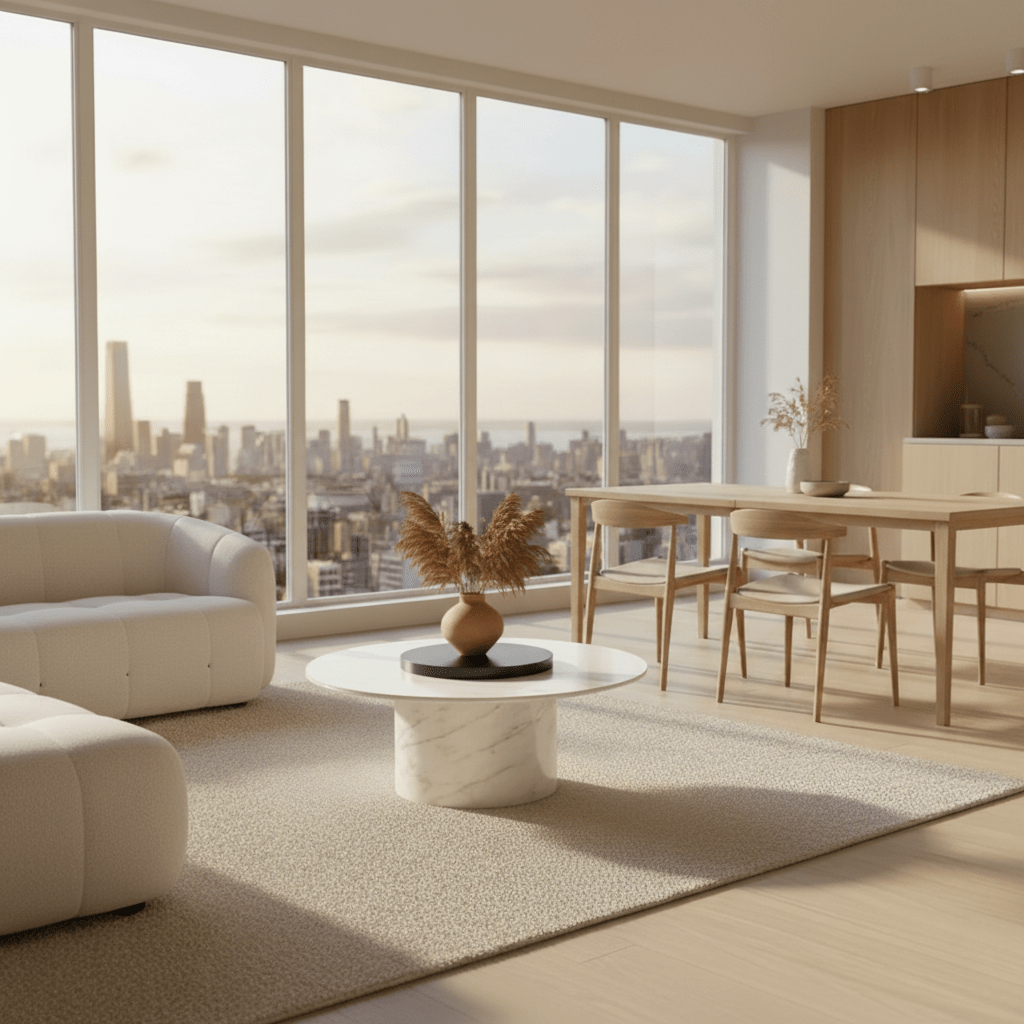 Aviana Coffee Table styled in modern living space