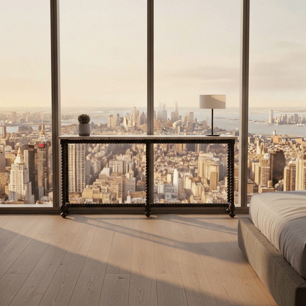 Barley Console Table styled in modern living space