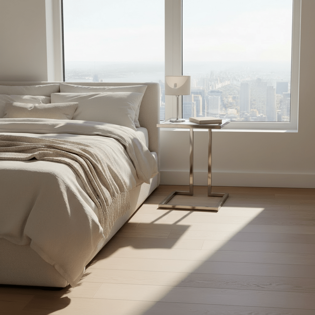 Alfa End Table styled in modern living space