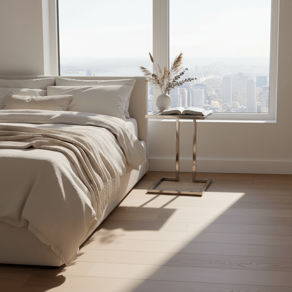 Hudson End Table styled in modern living space