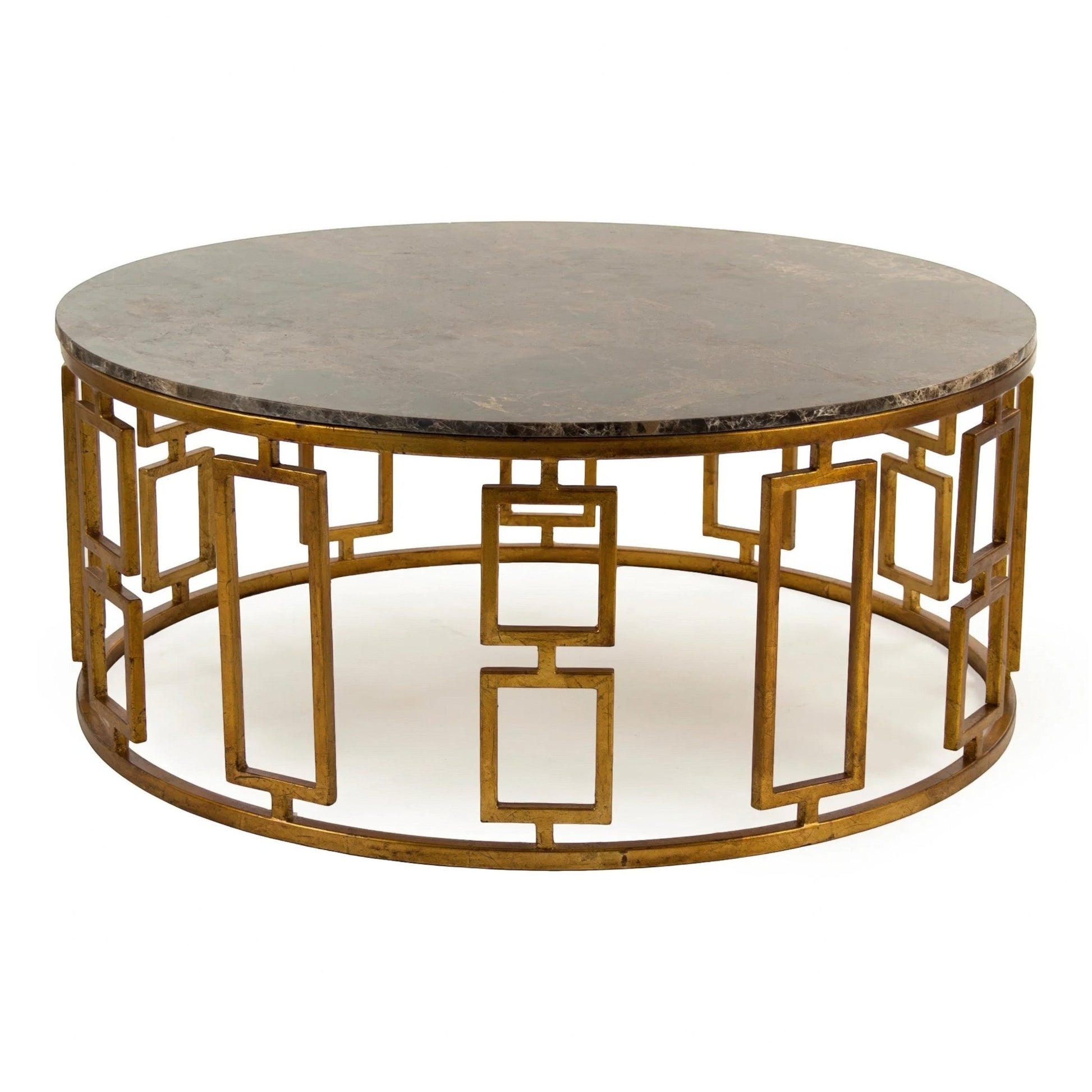 Adelise Round Marble Top Coffee Table – front view