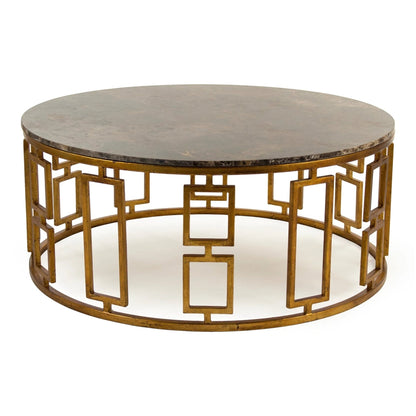 Adelise Round Marble Top Coffee Table – front view