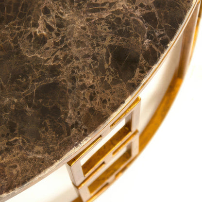 Adelise Round Marble Top Coffee Table – alternate angle