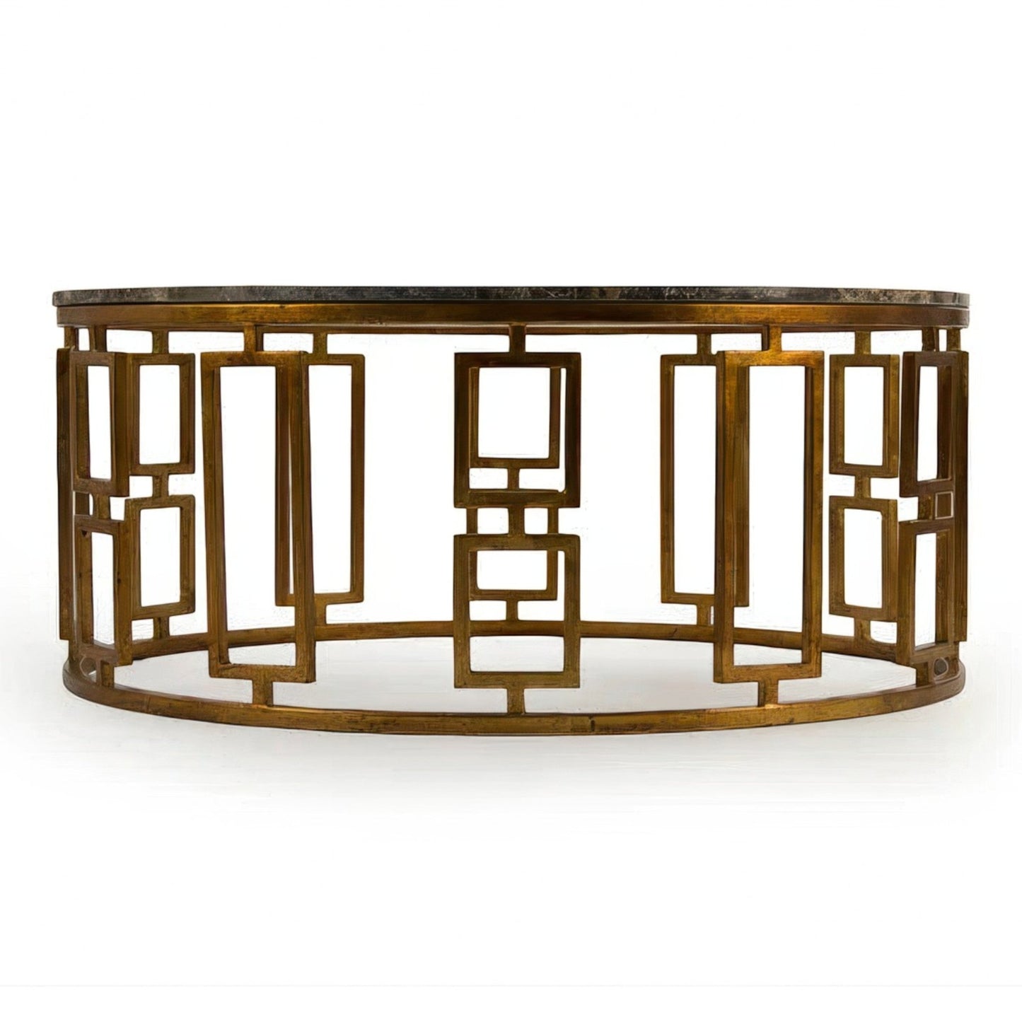 Adelise Round Marble Top Coffee Table – side view